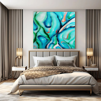Giant Hand-Painted Contemporary Abstract Canvas for Bedroom Entry Walls