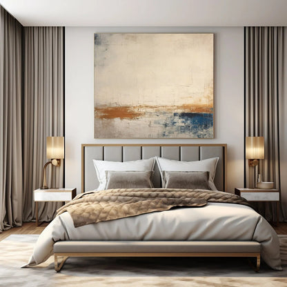 Large-Scale Hand-Painted Abstract Painting for Office and Hotel Conference Rooms
