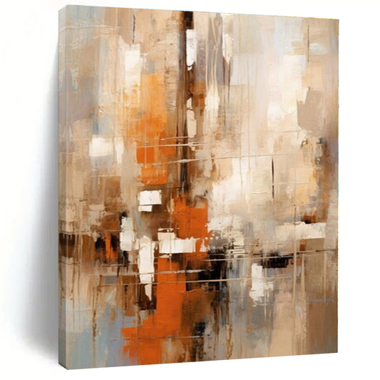 Vibrant Botanical Hand-Painted Abstract Canvas for Nature-Loving Bedrooms