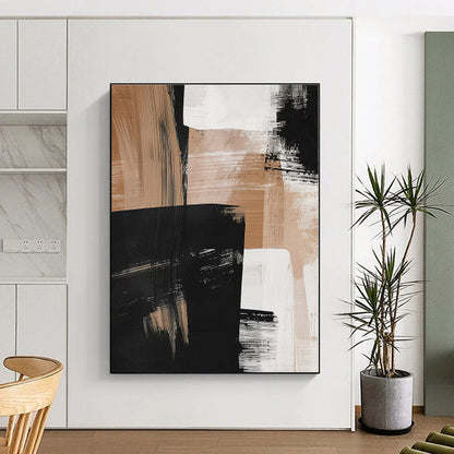 Gigantic Custom Abstract Canvas for Family Room Mantel Feature Wall