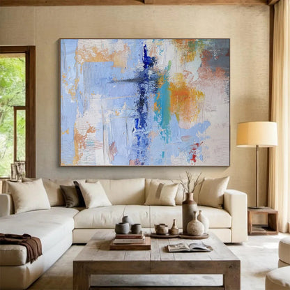 Large Abstract Canvas for Boat Cabin Interiors - Custom Acrylic on Linen