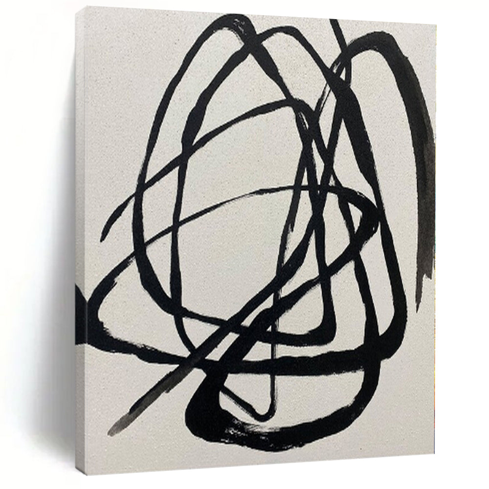 Colossal Hand-Painted Contemporary Abstract Canvas for Living Room Media Walls