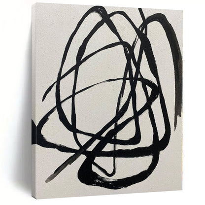 Colossal Hand-Painted Contemporary Abstract Canvas for Living Room Media Walls