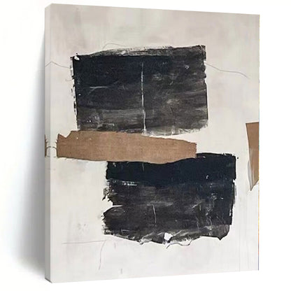 Cozy Hand-Painted Abstract Mural for Living Room Dining Nooks