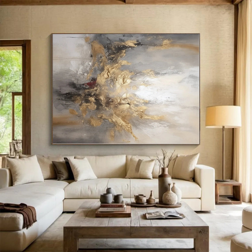 Super-Sized Custom Hand-Painted Abstract Painting for Home Wine Cellar Elegance Wall