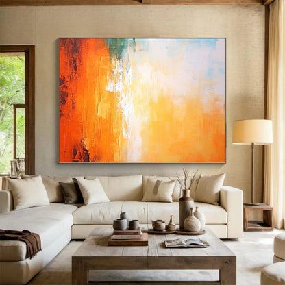 Enormous Made-to-Order Abstract Painting for Mudroom Pet Feeding Station Wall