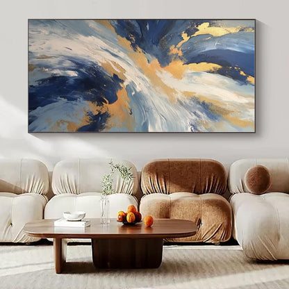 Mystical Moonlit Hand-Painted Abstract Mural for Enchanting Bedrooms