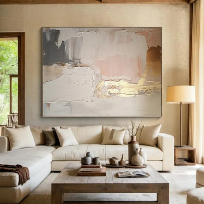 Custom Oversized Hand-Painted Abstract Canvas for Living Room