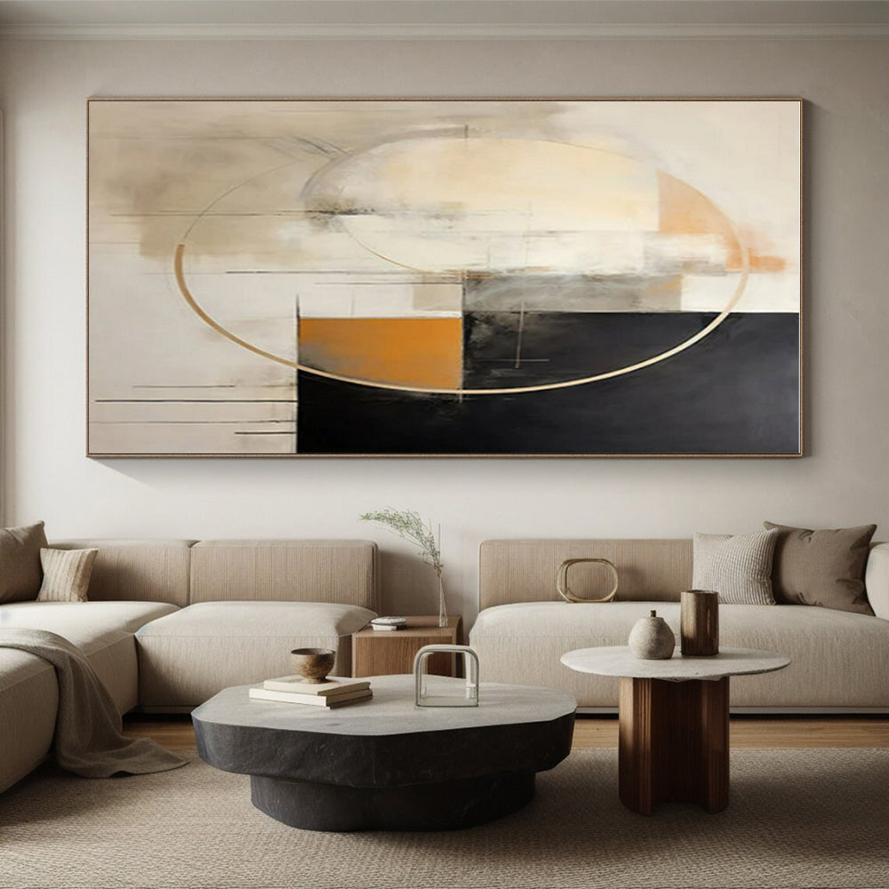 Vast Modern Abstract Painting for Sunroom Natural Light Harmony