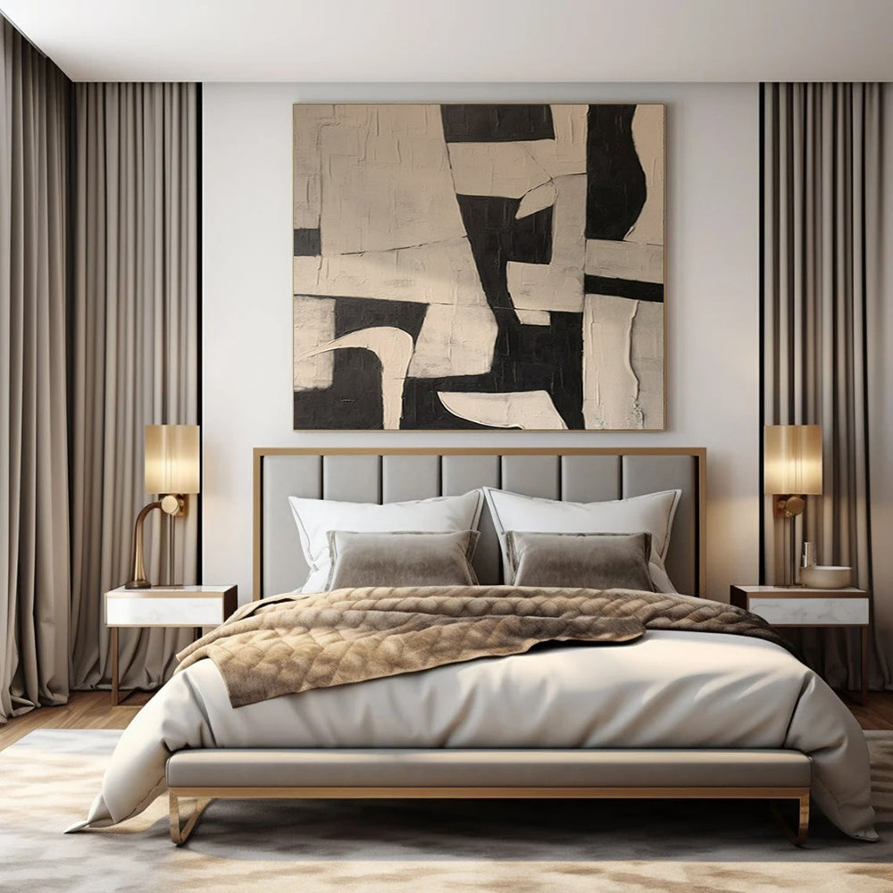 Oversized Hand-Painted Modern Abstract Greenhouse Art for Botanical Garden Tropical Conservatories