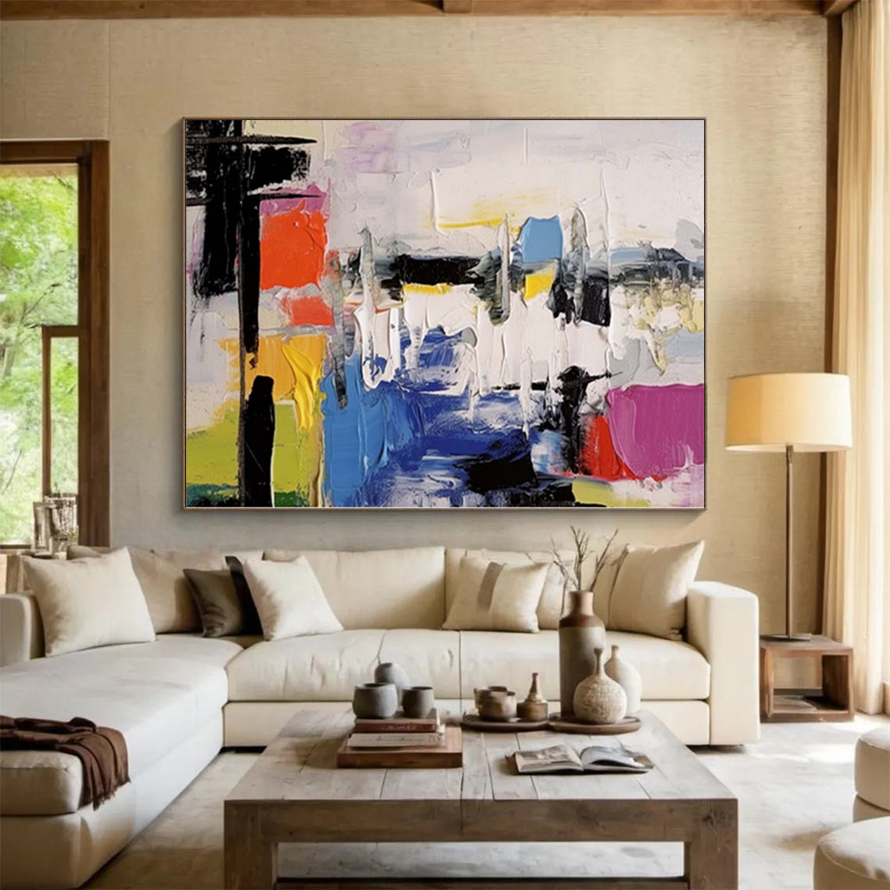 Immense Abstract Canvas for Beehive Observation Hives - Hand-Painted Acrylic on Canvas