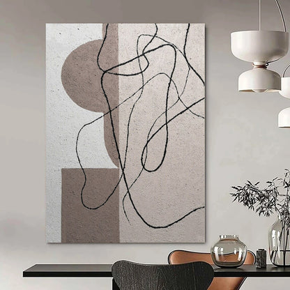 Huge Hand-Painted Contemporary Abstract Painting for Family Home Artistic Workshops