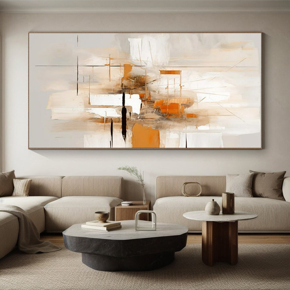 Extra-Huge Contemporary Abstract Painting for Hallway Visual Flow Enhancement