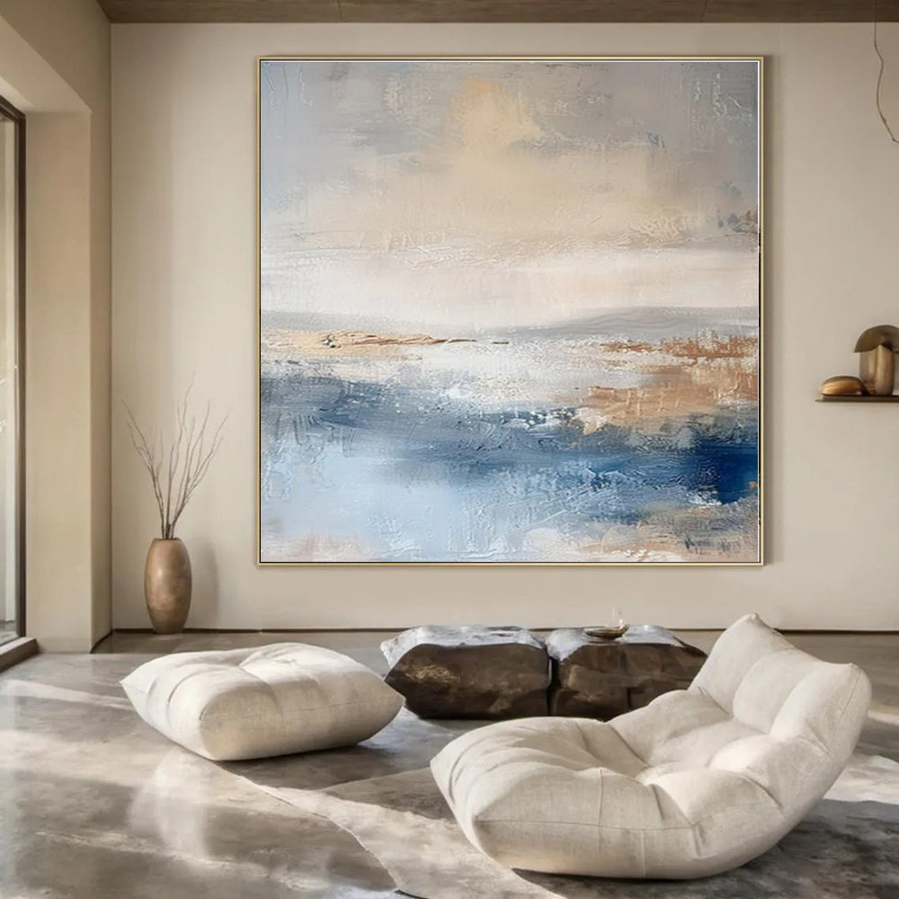 Oversized Custom Hand-Painted Abstract Art for Dining Room and Hallway