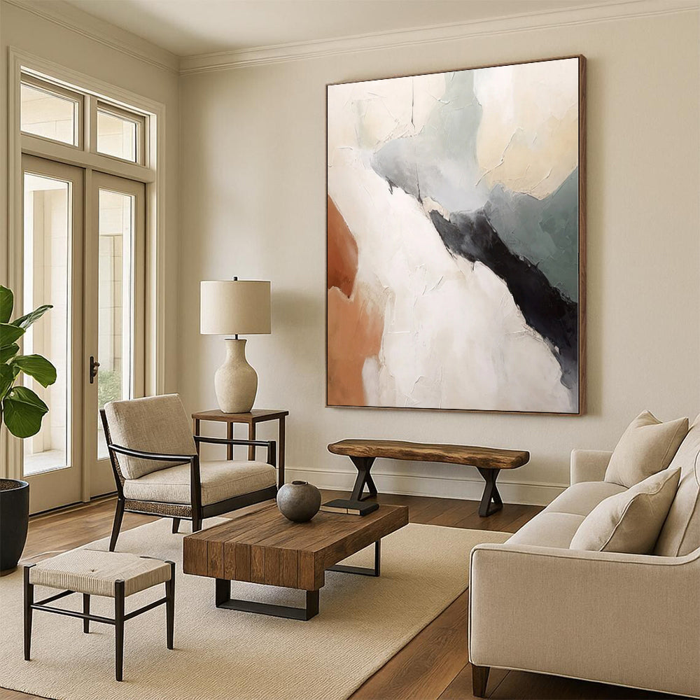 Oversized Custom Abstract Wall Art for Laundry Room Sink and Cabinet Areas