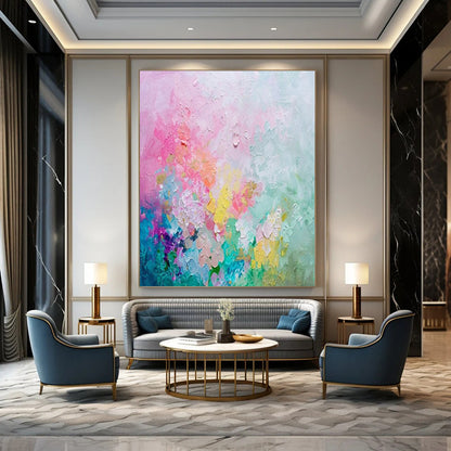 Large Hand-Painted Contemporary Abstract Wall Art for Family Home Game Rooms