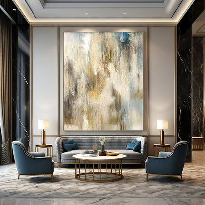 Extra-Vast Hand-Painted Modern Abstract Artwork for Grand Villa Gardens