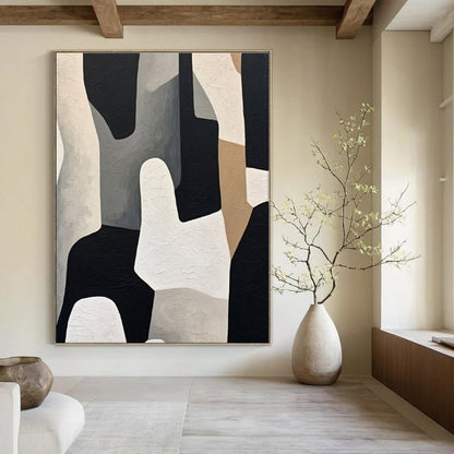 Large Hand-Painted Contemporary Abstract Wall Art for Office Private Offices