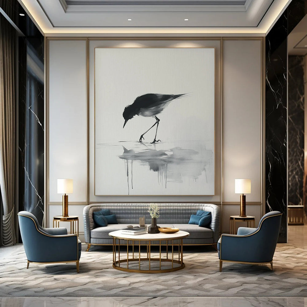 Hand-Painted Large Abstract Mural for Restaurant Open Kitchens