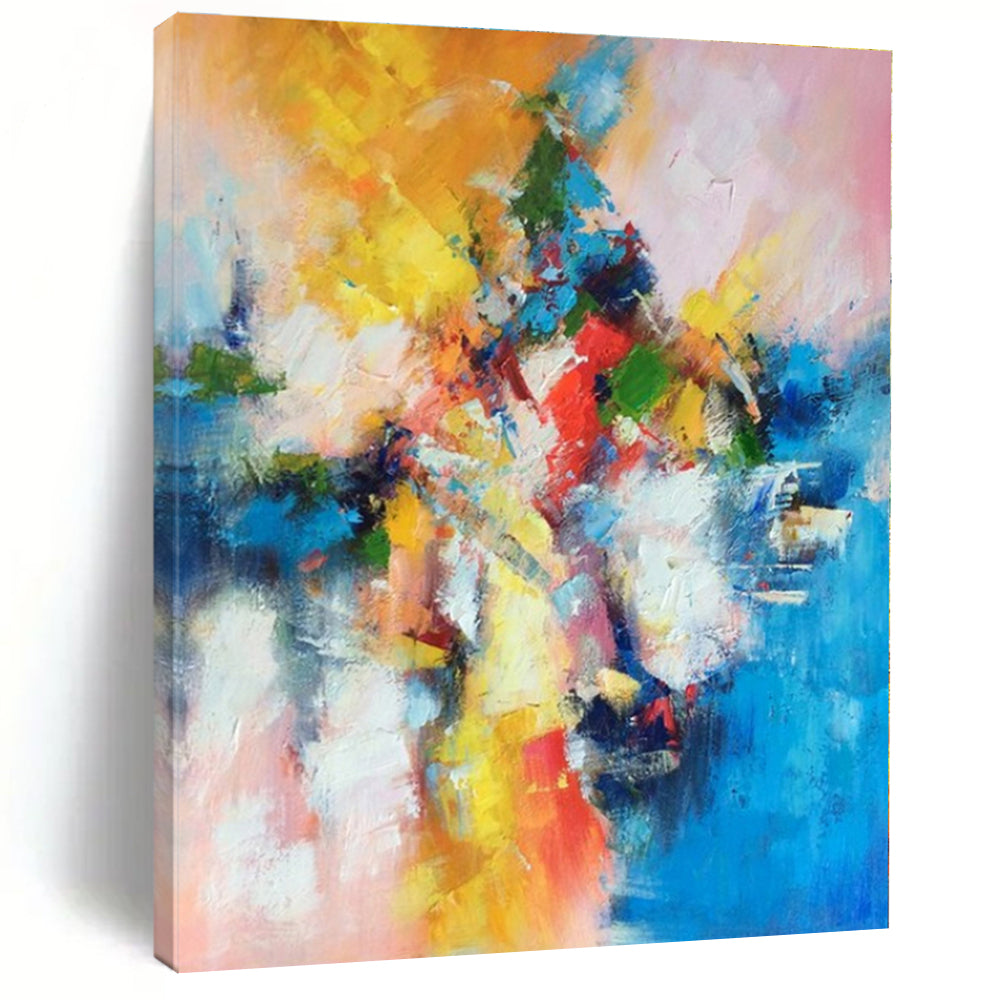 Hand-Painted Personalized Abstract Mural for Office & Hotel Conference Rooms
