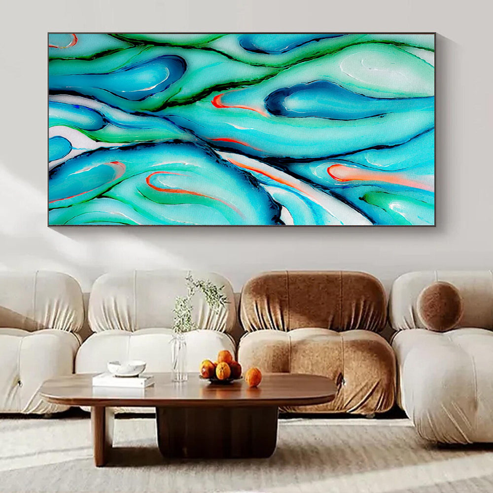 Giant Hand-Painted Contemporary Abstract Canvas for Bedroom Entry Walls