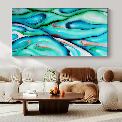 Giant Hand-Painted Contemporary Abstract Canvas for Bedroom Entry Walls