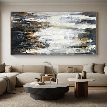 Immense Hand-Painted Abstract Wall Art for Home Craft Room Storage and Display Walls
