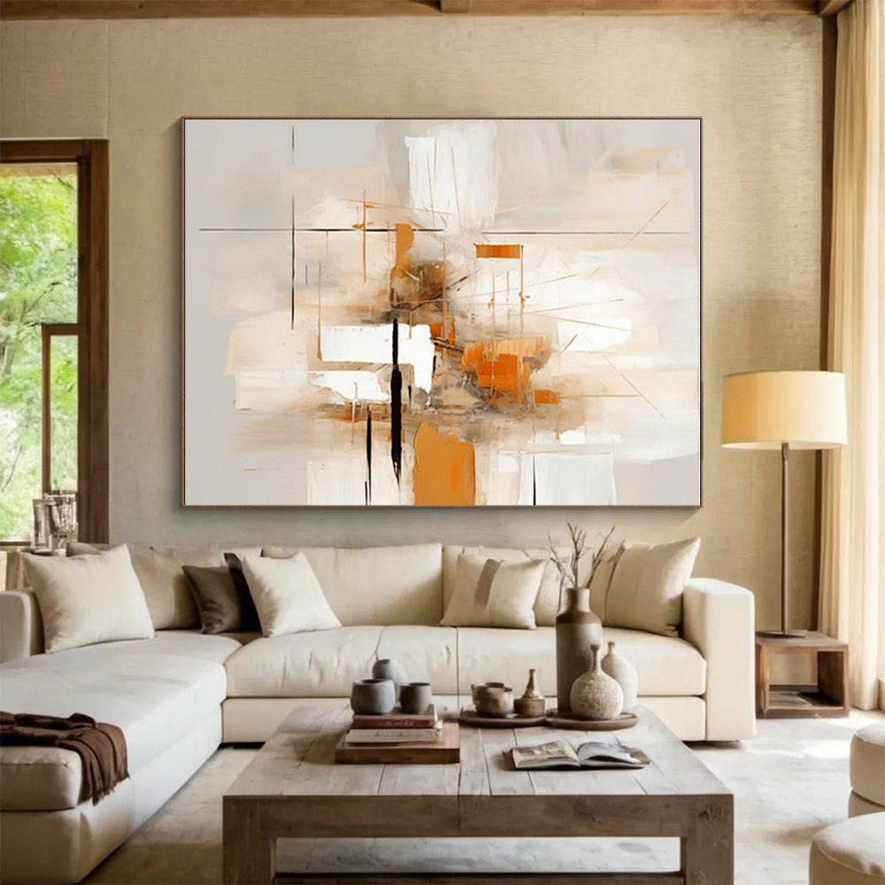 Extra-Huge Contemporary Abstract Painting for Hallway Visual Flow Enhancement
