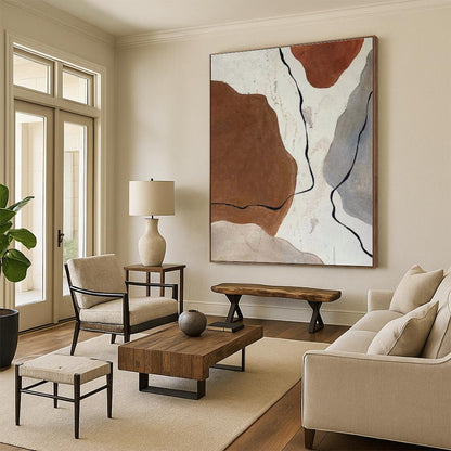 Super-Sized Custom Abstract Painting for Home Bar Backlit Wall