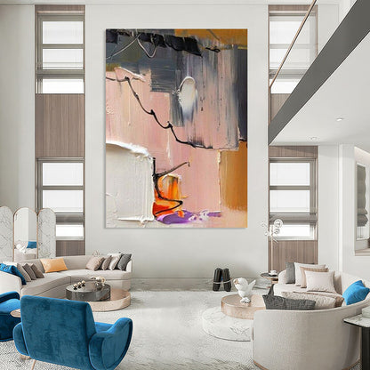 Handmade Large Abstract Paintings: Textured Styles for Bedroom & Office DTP270