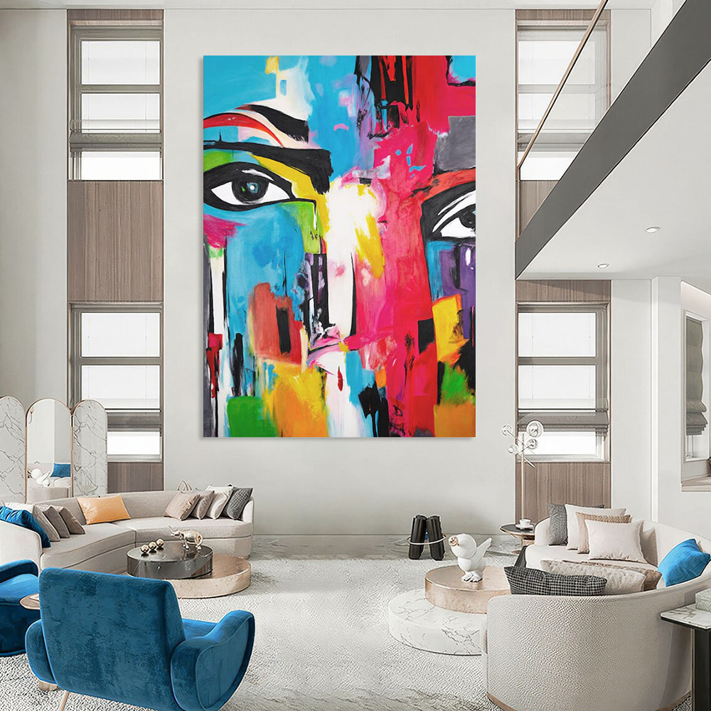Expansive-Scale Hand-Painted Abstract Wall Art for Living Room & Game Room LargeART2220