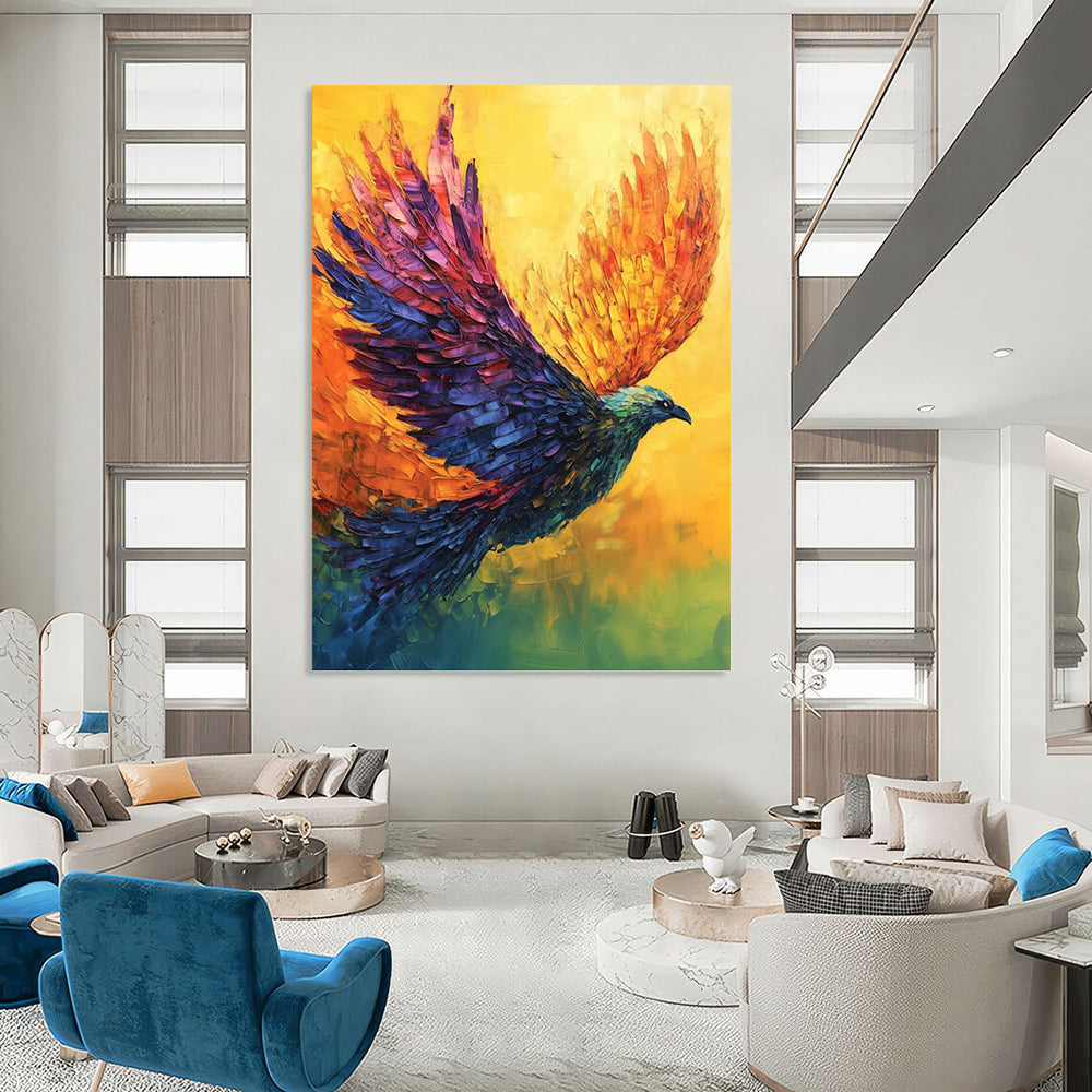 Large Vertical Custom Abstract Hand - Painted Work for Bedroom and Office DKH1656