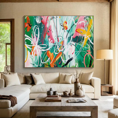 “Lunar Odyssey” Giant Abstract Canvas for Bedroom & Entryway DKH223