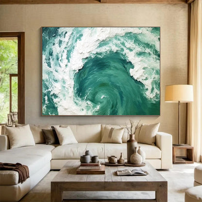 Turquoise Ocean Swirl - Dramatic Bathroom Focal Point DLZ064
