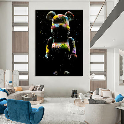 Uplifted Vertical Hand - Painted Custom Abstract Rondo (with Shimmering - Silk Textures) for Living Room and Hotel DKH1619