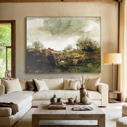 Textured Countryside View - Oversized Rustic Bedroom Decor DLZ122