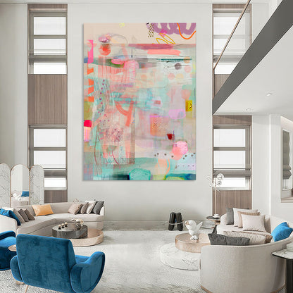 Custom Hand-Painted Abstract Art for Dining Room & Living Room LargeART1815