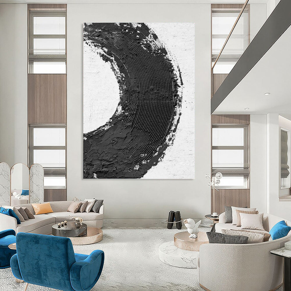 Vertical Hand - Painted Large Custom Abstract Gem for Office and Bar DKH1675