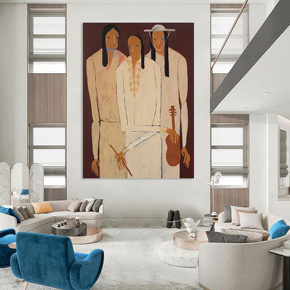Meandering Textures: Giant Custom Abstract Canvas for Dining Room and Hallway DTP141