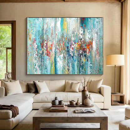 Giant-Sized Hand-Painted Abstract Canvas for Bedroom & Dining Room LargeART1515
