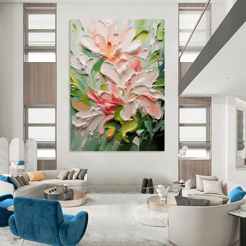 Cheerful Hand - Painted Textured Abstract on Canvas for Bedroom & Bar DKH1396