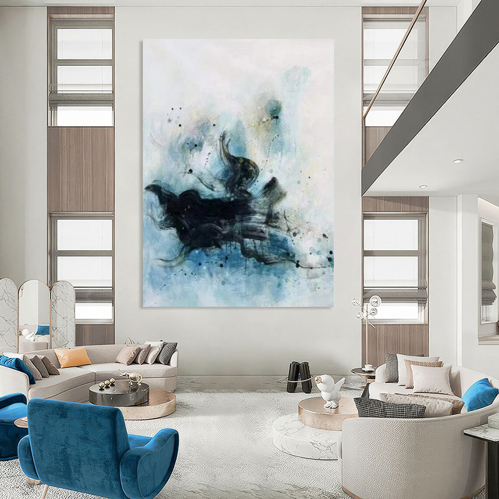 Enormous-Scale Hand-Painted Abstract Wall Installations for Bedroom & Hotel LargeART2305