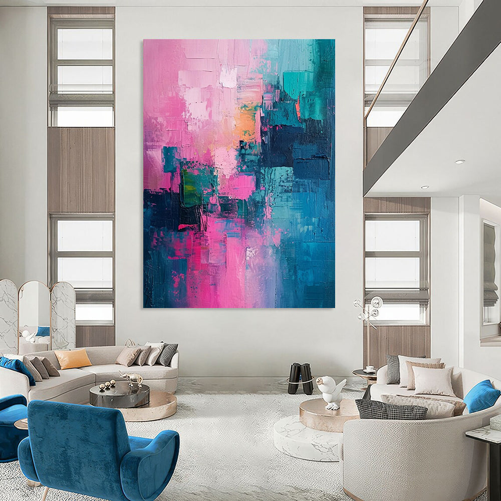 Mammoth - Sized Hand - Painted Textured Custom Abstract Painting for Office and Dining Room DTP061