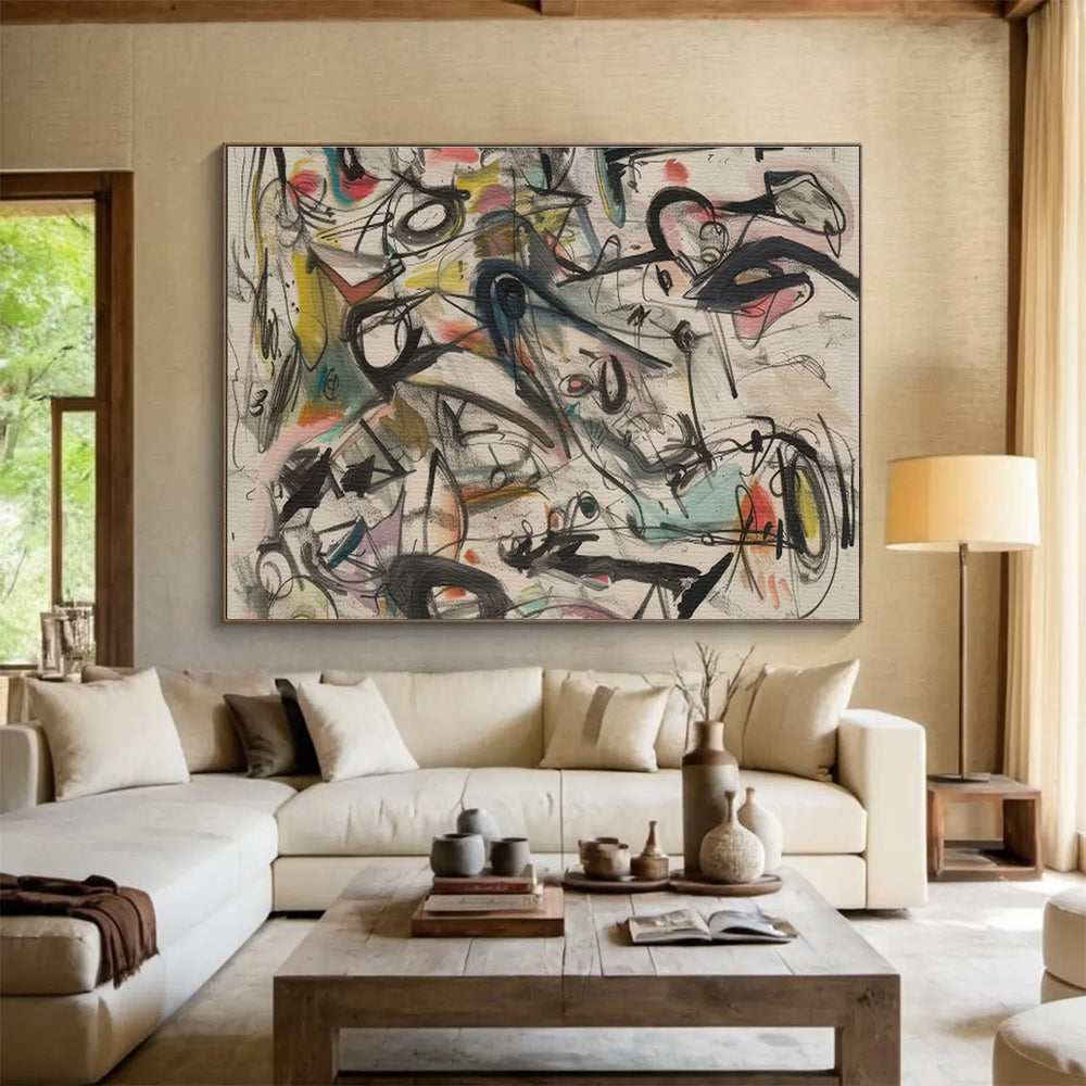 Oversized Abstract Wall Art for Office & Dining Room DKH144