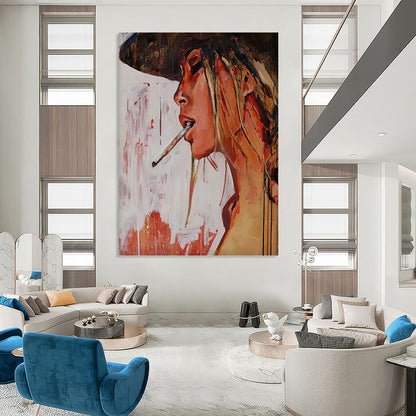 Vertical Hand - Painted Custom Abstract Art for Living Room and Hotel DKH1642