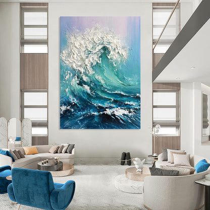 Large - Sized Hand - Painted Custom Abstract Painting (with Three - Dimensional Textures), Revitalizing Entryway and Living Room DKH1448