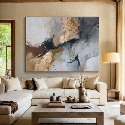 Oversized Textured Abstract Wall Mural for Living Room & Bar DKH518