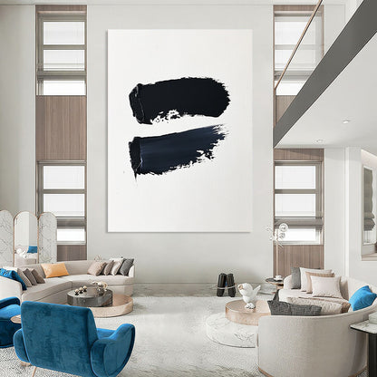 Contemporary abstract artwork featuring bold brushstrokes on textured canvas exuding minimalist elegance against a solid background. DLZ1607