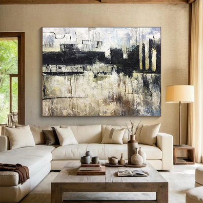 Massive Hand - Crafted Textured Abstract Canvas for Artistic Embellishment DKH717