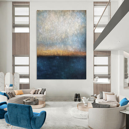 Textured & Rustic Hand-Painted Custom Abstract Painting for Living Room & Hallway LargeART1983